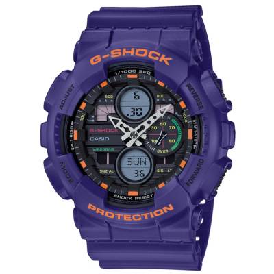 Casio GA-140-6AER - мъжки часовник, G-SHOCK, лилав
