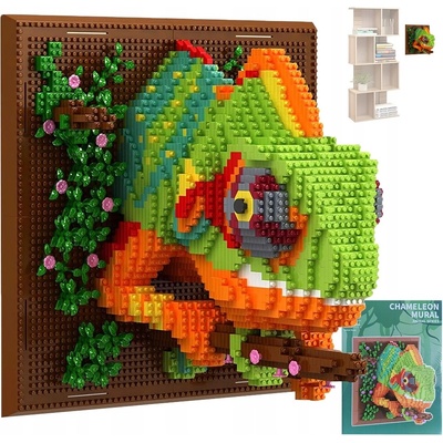 Bedee Sada Kociek 3D Kameleon Do Obývačky Dekorácia Umelecká na stenu
