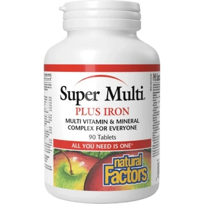 Natural Factors Super Multi Plus Iron, 90 Tablets