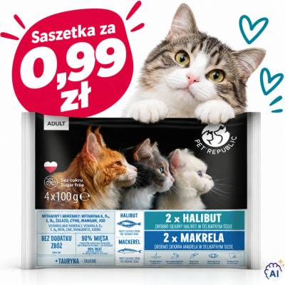 PETREPUBLIC Adult Halibut a makrela box 4 x 100 g