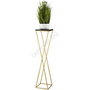 HowHomely Стойка за цветя LOFT 100x24 см златист/черен (DD0427)