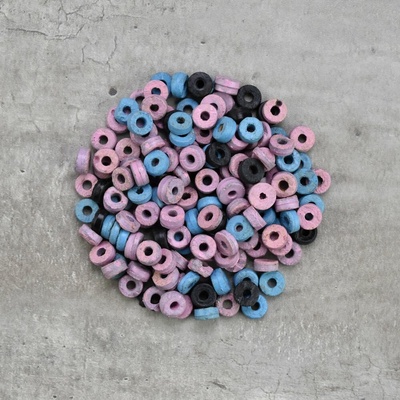 Drevené korálky placky Unicorn, 25 g