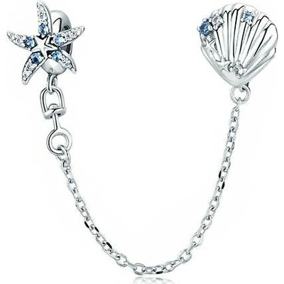 P&J Jewellery Stříbrný Bezpečnostní řetízek Hvězda & Lastura SSB8