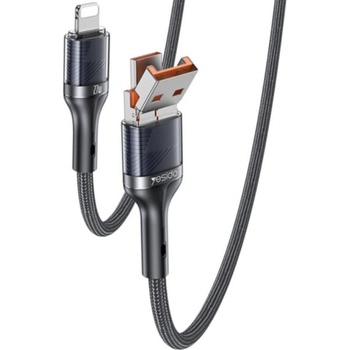 Yesido CA165L 2v1 opletený nabíjací a dátový USB-C / USB-A na Lightning 1,2m černý