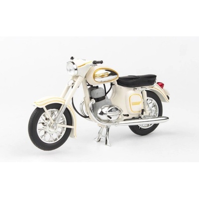 Abrex Jawa 350 Kývačka Automatic časopis s modelem 1966 bílá 1:18