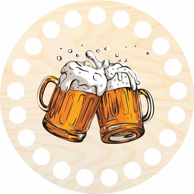Woody Crafts Podtácek 10 cm, pivo 01