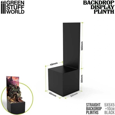 Green Stuff World Straight Backdrop Plinths 5x5x5cm Black