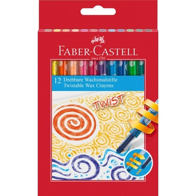 Faber Castell Voskovky Twist v ochranném plas. pouzdře pap.krabička 12ks