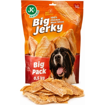 JK ANIMALS Big Jerky 100% Chicken Meat sušené kuracie plátky filet 500 g