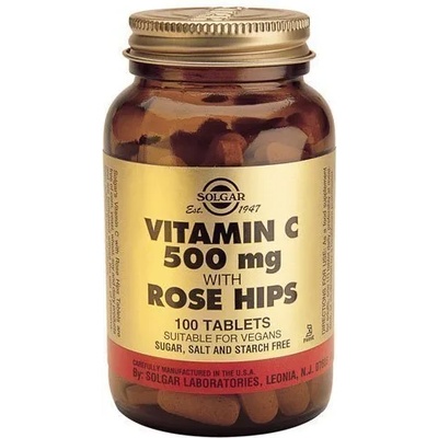 Solgar Хранителна добавка Витамин Ц 500 mg + шипка , Solgar Vitamin C With Rose Hips 500mg 100 Tabs