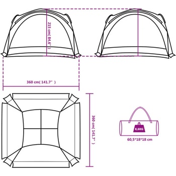 Image 1 of vidaXL 94369 3,6x3,6x2,15 m