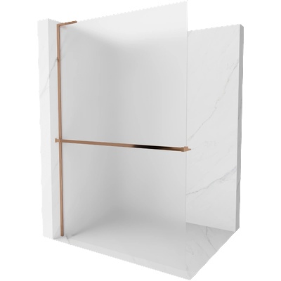 Mexen Kioto+ L стени за душ с рафт Walk-in 110 x 200 см, матирано, розово злато - 800-110-123-60-30 (800-110-123-60-30)