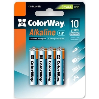 ColorWay Alkaline Power AAA 8ks CW-BALR03-8BL