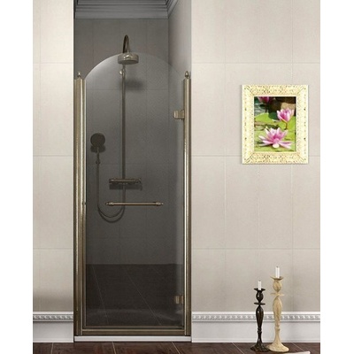 Sapho ANTIQUE sprchové dveře otočné, 800mm, pravé, ČIRÉ sklo, bronz, světlý odstín GQ1380RCL