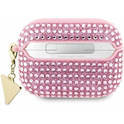 GUESS Калъф за Airpods Guess Rhinestones Triangle Metal Logo Case за AirPods Pro - Розов (3666339120689)