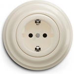 Kliklap - Ретро домашен контакт с рамка SCHUKO 230V/16A бежов (KA0134G)