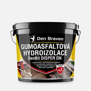 Den Braven Gumoasfaltová hydroizolace DenBit DISPER DN, kbelík 10 kg, černá