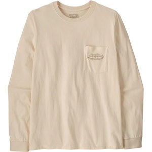Patagonia Мъжка блуза с дълъг ръкав Patagonia L/S MW '95 Oval Logo Pocket Tee Longsleeve - Undyed Natural - размер XL (217-0790-0415)