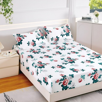 EmonaMall Долен чаршаф с ластик и две калъфки (за матрак 160x200) EmonaMall, 3 части - Модел S16826 (S16826-1200c9)