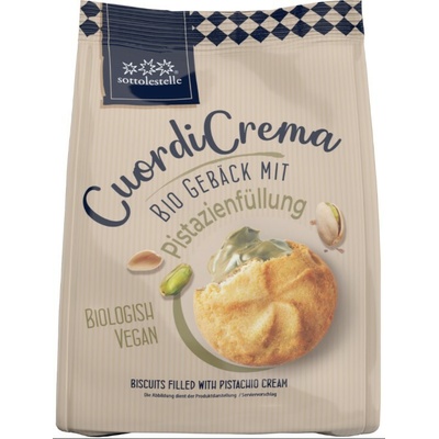 Sottolestelle Pistáciové plněné sušenky 200 g Bio VEGAN