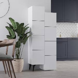 TopMebel Stair TopMebel меламинов многофункционален шкаф в бял цвят 62, 2x37, 4x156cm