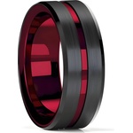 HARAHU Пръстен AR-32126 - Черен / Червен / 57mm KP32126
