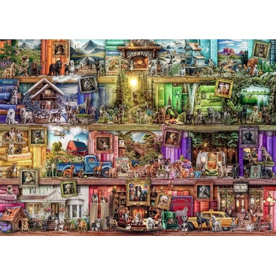 Ravensburger - Puzzle Stewart: Library of Dogs - 1 000 piese