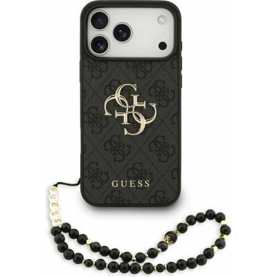 GUESS PU 4G Metal Logo Strap Задний чехол для iPhone 17 Pro Max Black Guess | Cheren | МЪЖЕ | UNI