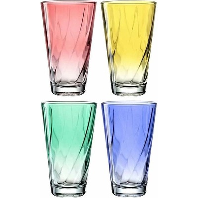 Leonardo poháre farebné Twist 4 x 300 ml