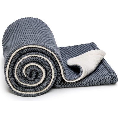 T Tomi Detská Pletená Deka Winter Waves DARK GREY
