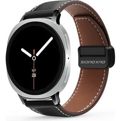 DUX 124250 DUX YA Kožený řemínek pro Samsung Galaxy Watch8 / Watch8 Classic černý – Zboží Mobilmania