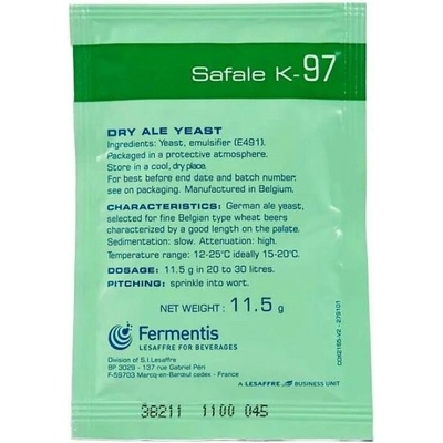 Pivne kvasinky Fermentis Safale K-97 11,5 g Vrchné kvasenie