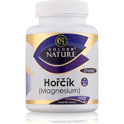 Golden Nature Magnesium Hořčík Chelate+Vitamin B6 100 kapslí