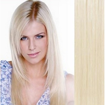 Vlasy pre metódu Pu Extension / Tapex / Tape Hair / Tape IN 60cm - platinová blond