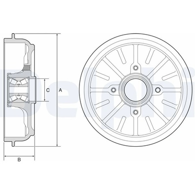 DELPHI Brzdový bubon BFR576