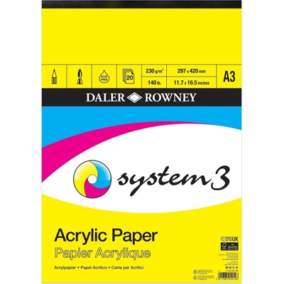 Daler-Rowney System3 Acrylic Paper System3 Скицник 20 A3 230 g (403600300)