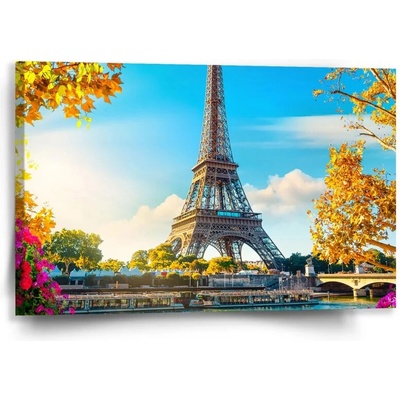 Sablio Obraz Paríž Eiffelova veža Flowers - 60x40 cm