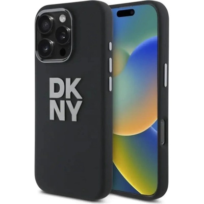 DKNY Калъф DKNY Liquid Silicone Metal Logo iPhone 16 Pro Max - черен (3666339334734)