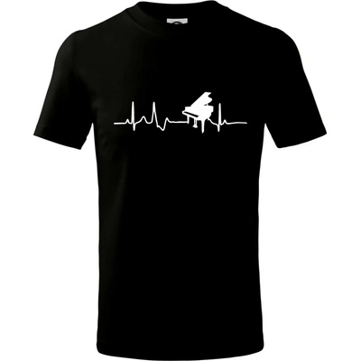 Piano ekg krídlo tričko detské čierna