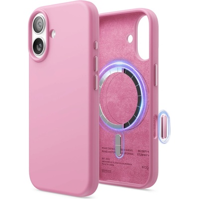 elago Силиконов (TPU) калъф с MagSafe за iPhone 17 - Elago Magnetic Soft Silicone Case (розов) (ES17MSSC61-HPK)