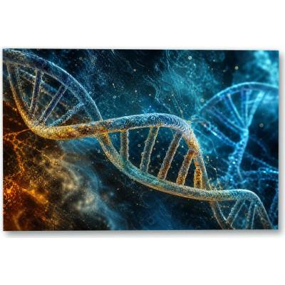 Plakát – Dvojšroubovice DNA v modrém světle 135 × 90 cm Bez rámu Ne Bez rámu