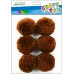 Craft with fun Veil pompons 4cm brown 6pcs