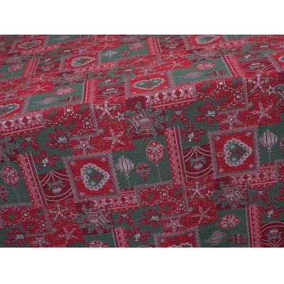 SCANquilt ubrus MOTIV LUREX vánoční patch červenozelená 120x150 cm