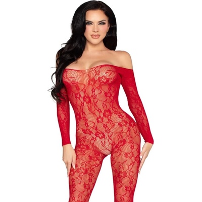Leg Avenue Lace Lingerie Bodystocking 89366 Red