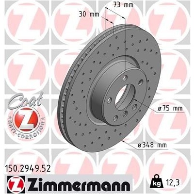 Brzdový kotúč (cena za 1ks) ZIMMERMANN 150.2949.52