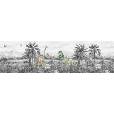AG Design WBD-8183 Dětská samolepící bordura Dino, rozměry 5 m x 13,8 cm