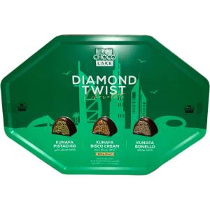 Choco Lake Diamond Twist Шоколадови бонбони Кунафа и шамфъстък - млечен шоколад с пълнеж 600 г