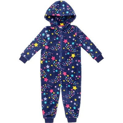 Miso Girls Star Fleece Onesie Navy Multi