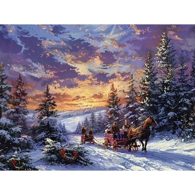 Norimpex - Puzzle Diamant painting: Sleigh ride 30x40cm - 1 - 39 piese