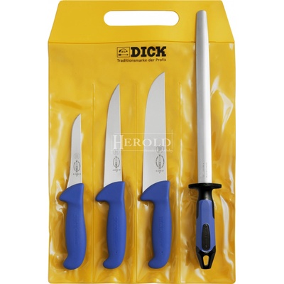 Dick Sada 3 nožů s ocílkou F. Dick s plastovou rukojetí Ergogrip